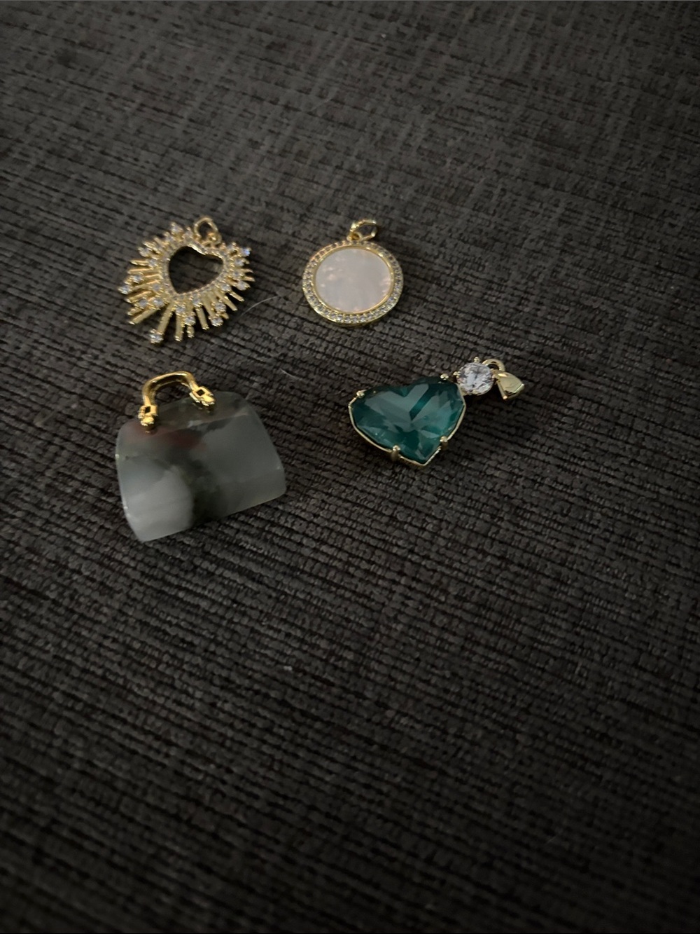 4 charm pendants without chains